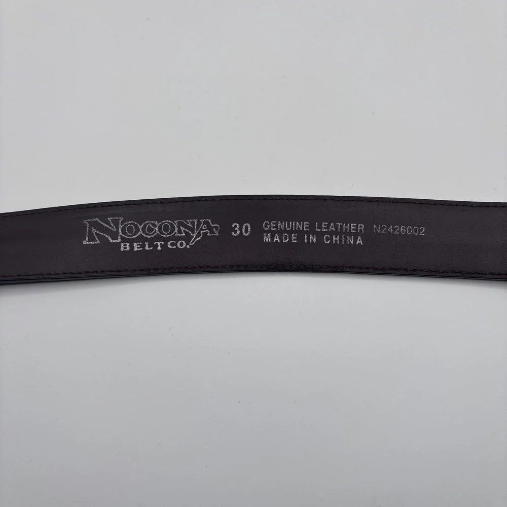 Nocona Belt Co Leather Belt Mens 30 Brown Braided‎ Inlay Western N2426002 Cowboy
